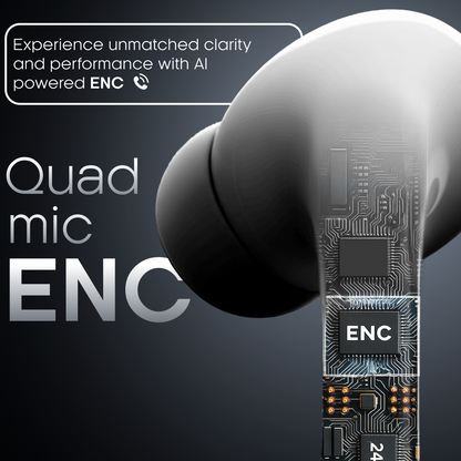 GullyBeat 1 True Wireless Earbuds with 30 Hours Battery Life and Quad Mic ENC